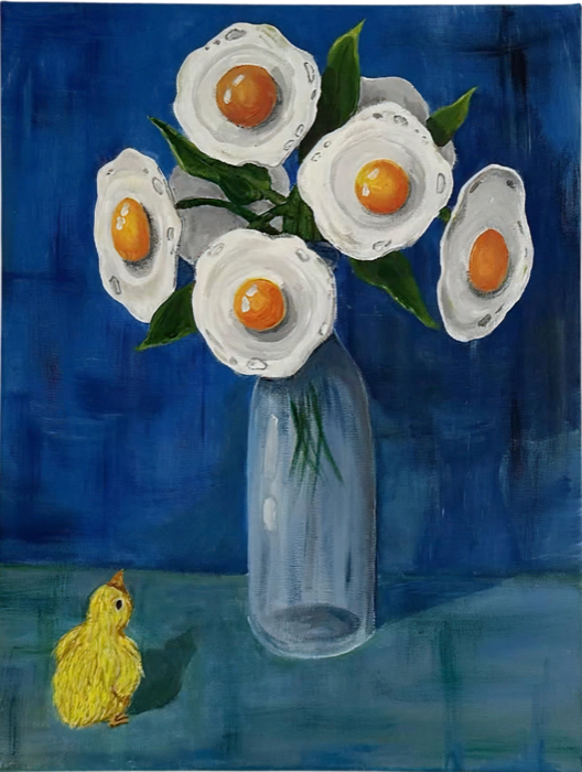 egg flower painting