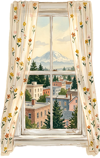 Window with Mt Rainier